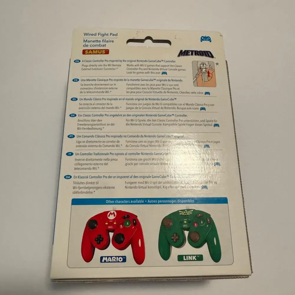 Wired Fight Pad Controller Nintendo Wii U Samus BRAND NEW Metroid GameCube NIB